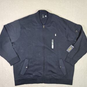 Polo Ralph Lauren Double Knit Navy Blue Men 4XLT Bomber Jacket Pony 4XL Big Tall
